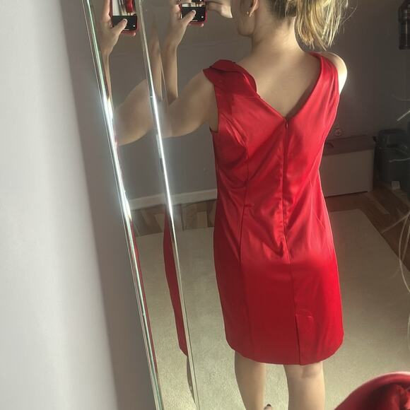 Allen B: Red Ruffled Dress - Picture 2 of 6